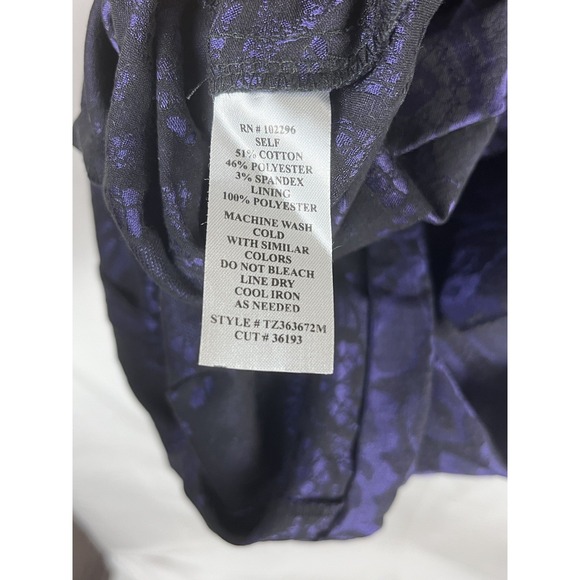 Connected Apparell‎ Violet Black Floral Whimsigoth Jacquard Sheath Dress Size 14 - Picture 9 of 15